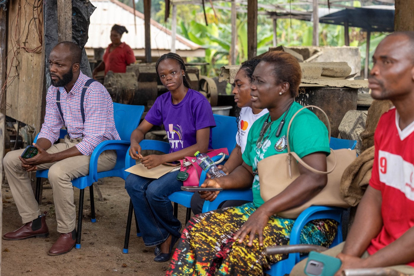 Ahanta Tech Lab field visit: discussion at the processing site