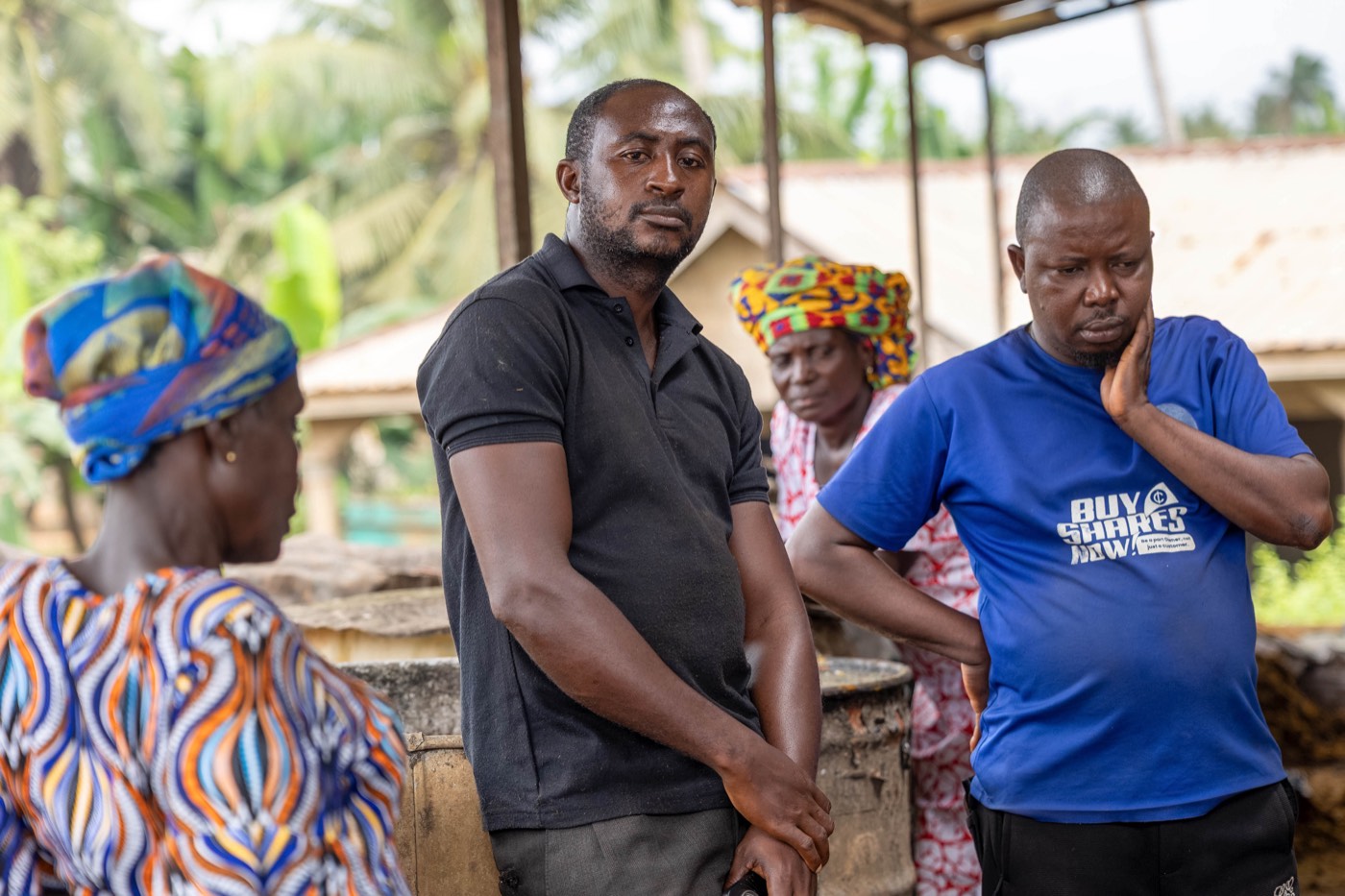Ahanta Tech Lab field visit: discussion at the processing site