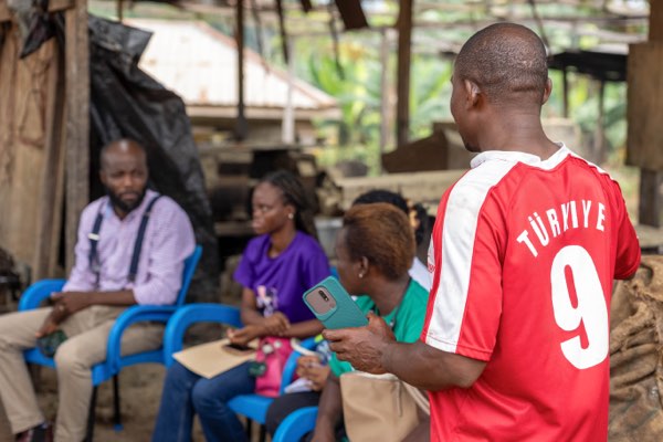 Ahanta Tech Lab field visit: discussion at the processing site