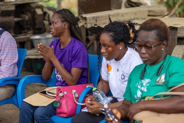Ahanta Tech Lab field visit: discussion at the processing site