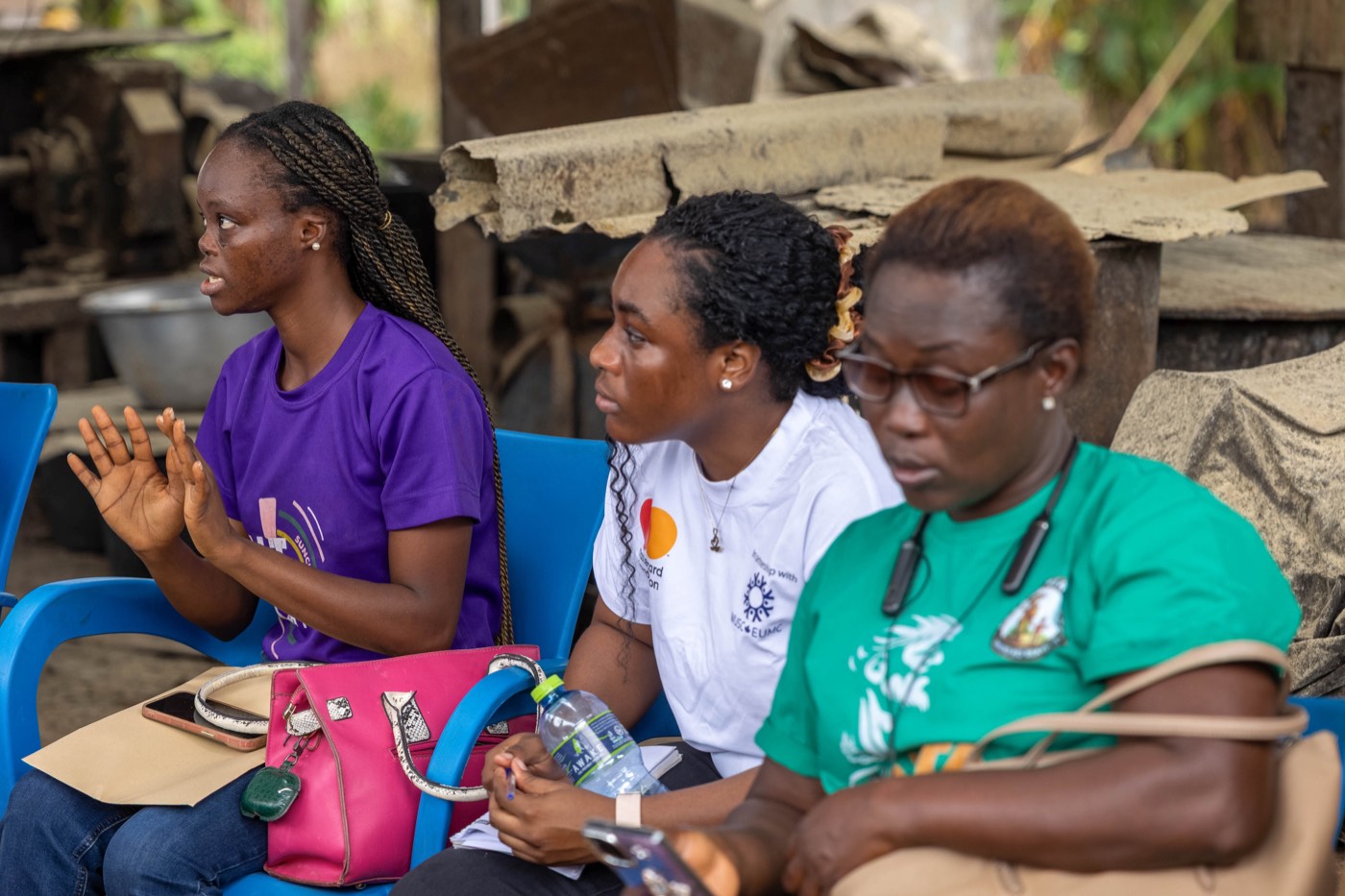 Ahanta Tech Lab field visit: discussion at the processing site