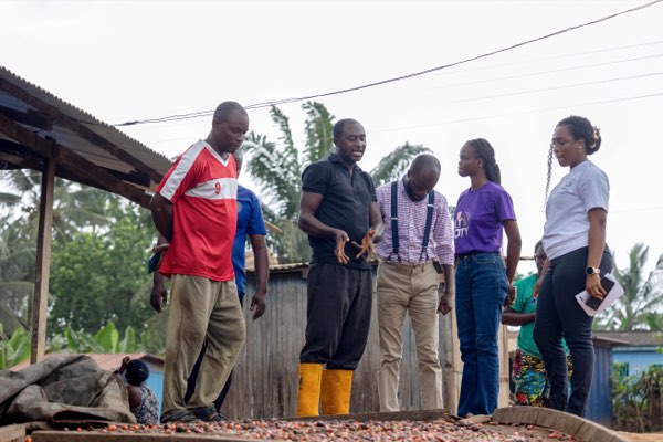 Ahanta Tech Lab field visit: discussion at the processing site