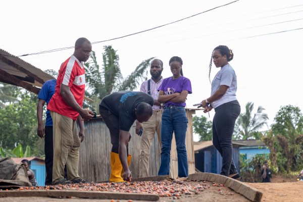 Ahanta Tech Lab field visit: discussion at the processing site