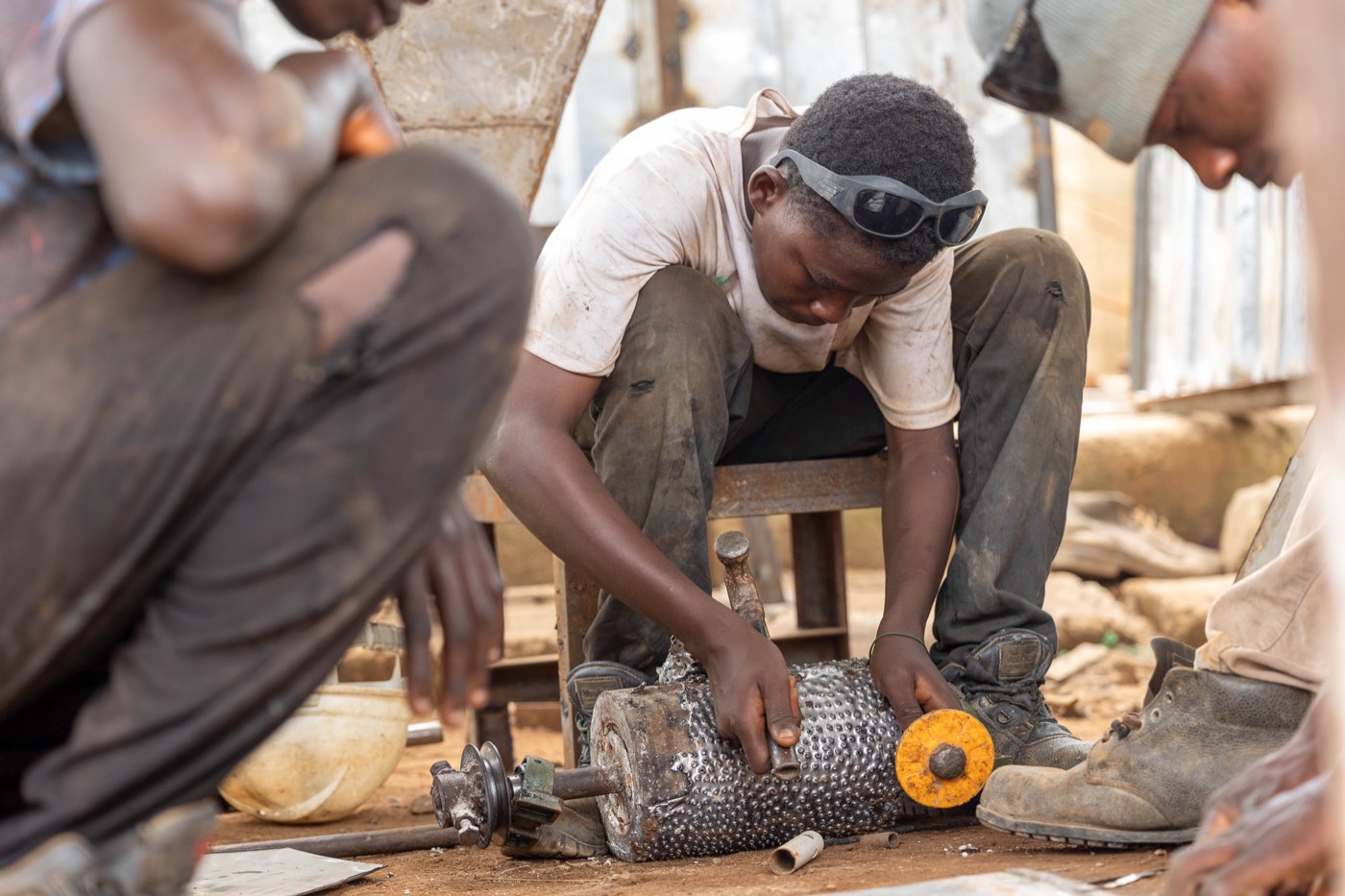 Metal fabrication work at the workshop