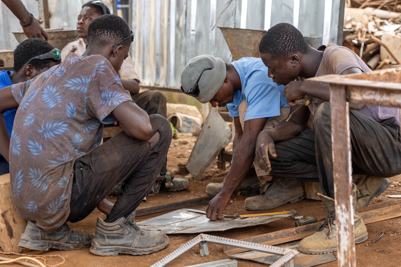 Metal fabrication work at the workshop