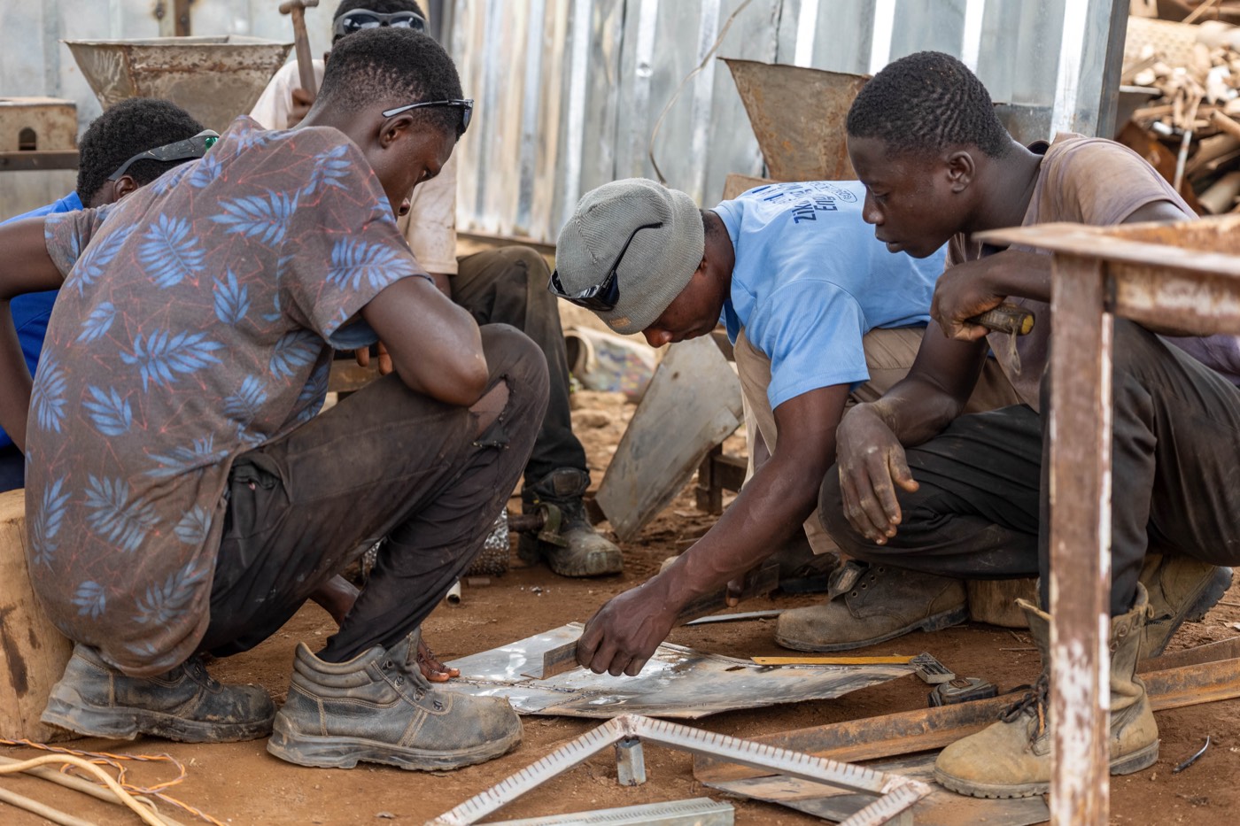 Metal fabrication work at the workshop