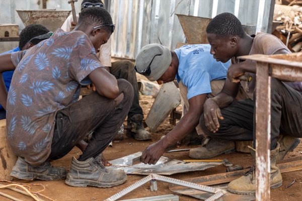 Metal fabrication work at the workshop