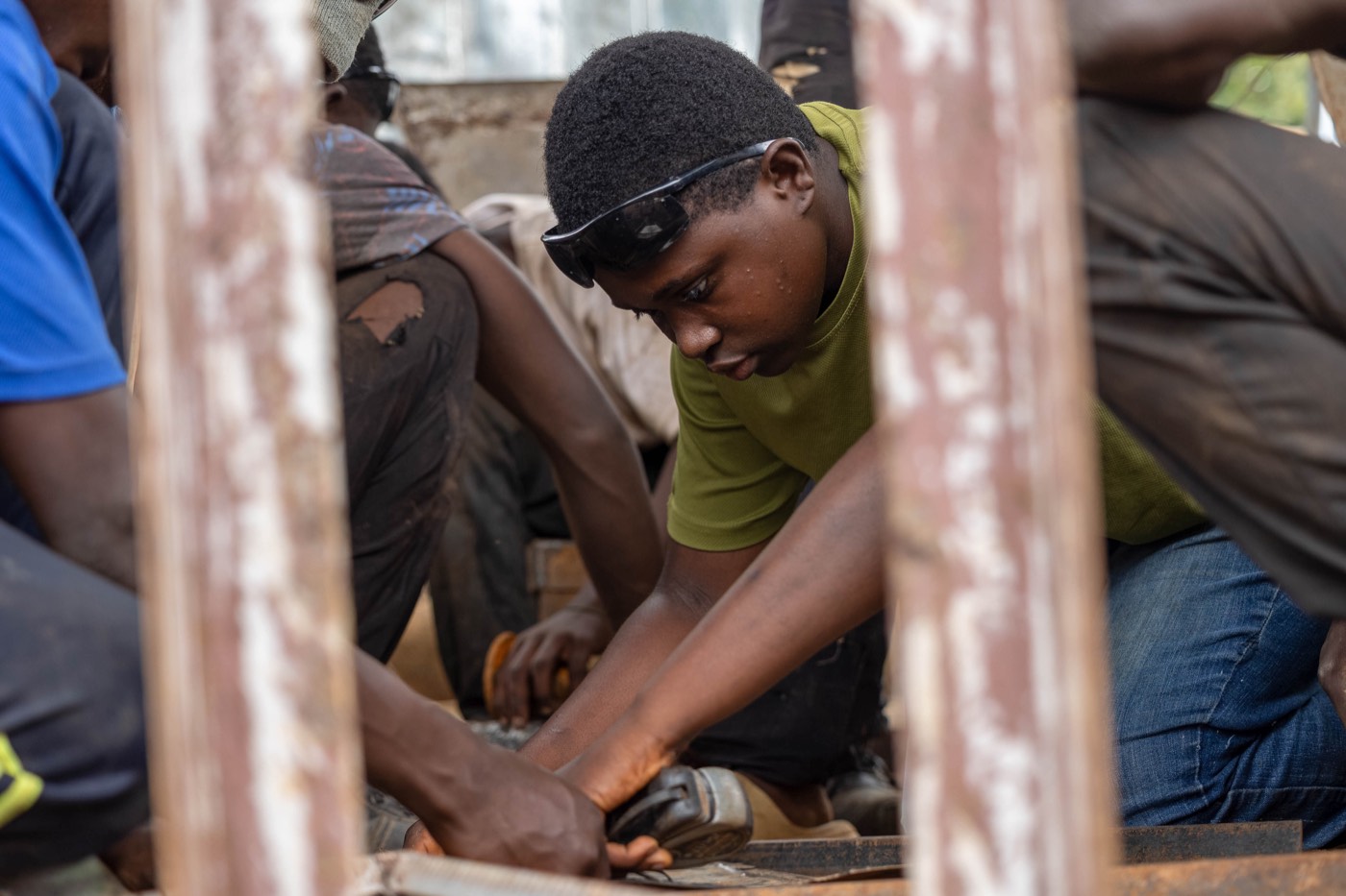 Metal fabrication work at the workshop