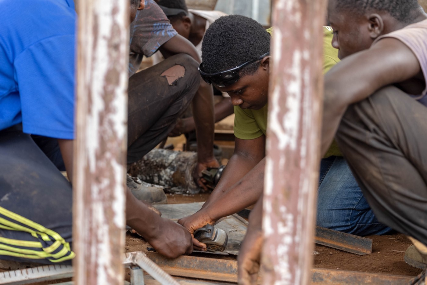 Metal fabrication work at the workshop